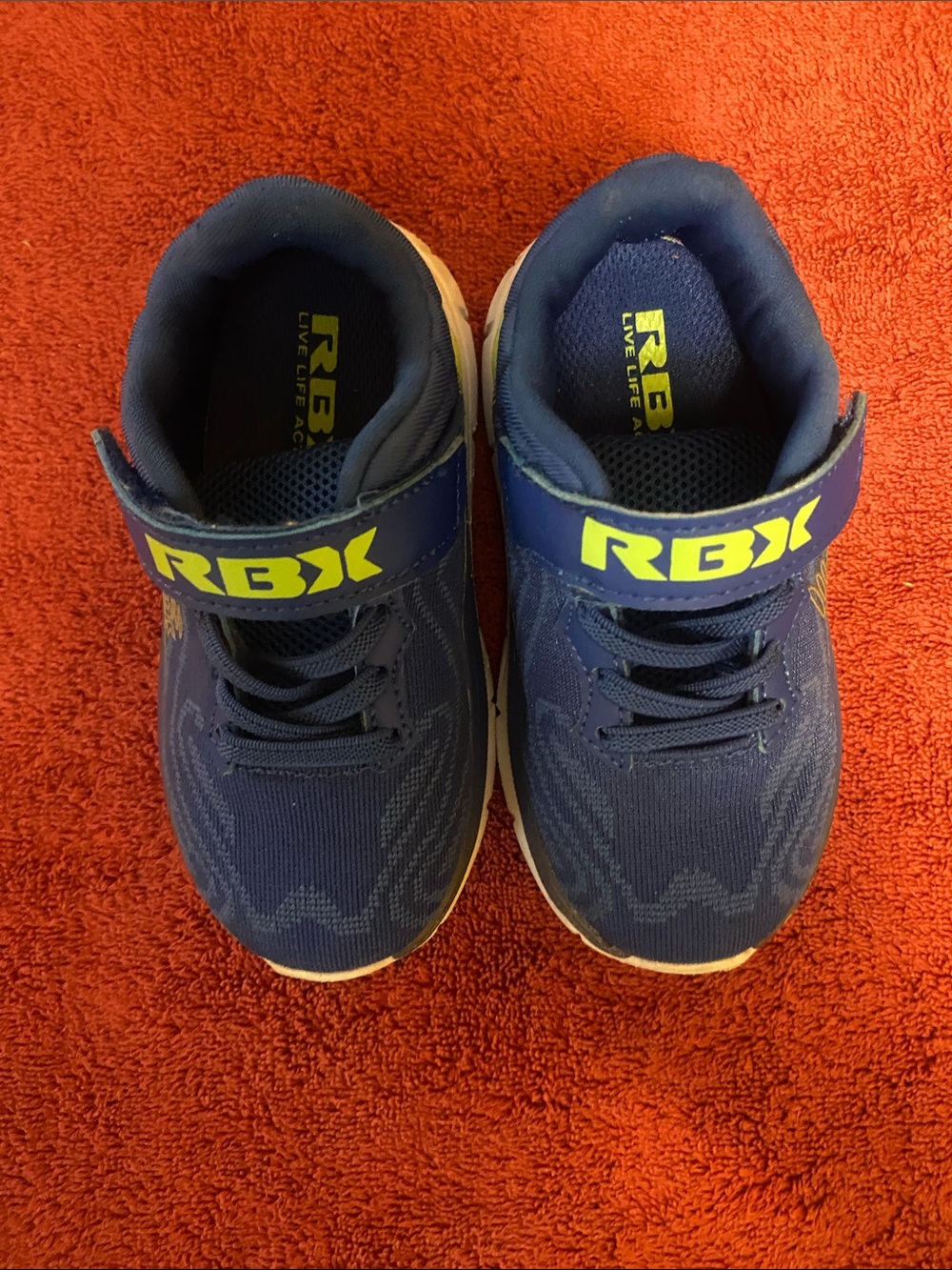 RBX Kids Blue & Yellow Velcro Athletic Sneakers